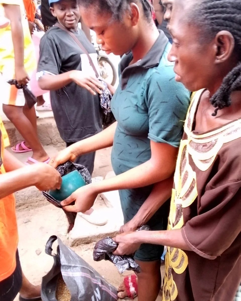 Group celebration after distribution