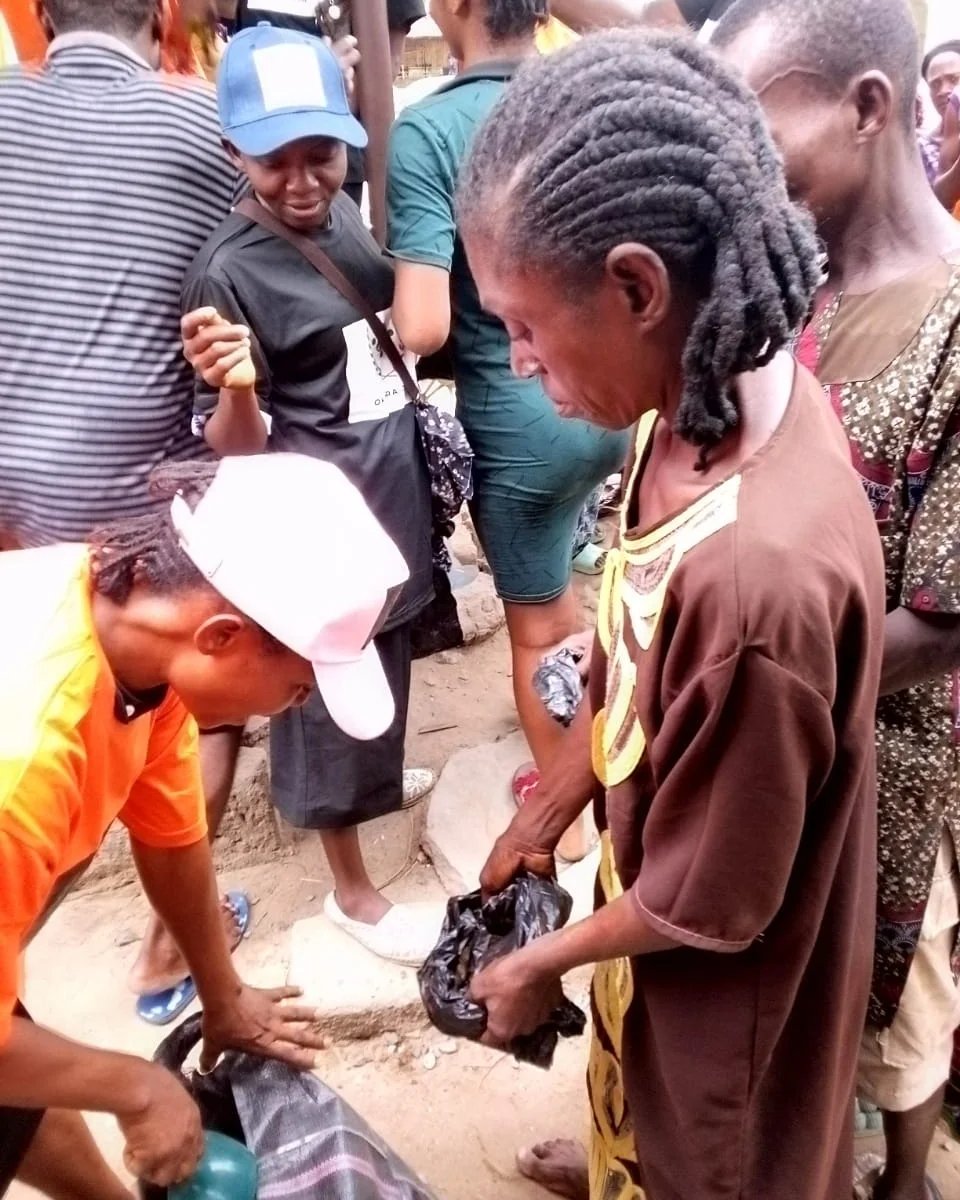 Group celebration after distribution